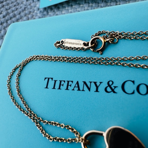 Tiffany RTT 18K Rose Gold Mini Heart Lock Pendant/Charm Necklace, 13.75" - Picture 3 of 4